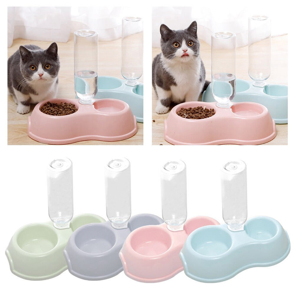 Automatic Pet Feeder & Water Dispenser Bowl Set